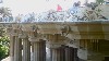View of Serpentine Wall and Columns with Gargoyle Waterspout Cornice Treatment, Photo by M. Favermann, All Rights Reserved