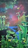 Extinct species and habitats features Painting Widows of the Fens by John Guy Petruzzi depicts Extinct species and habitats